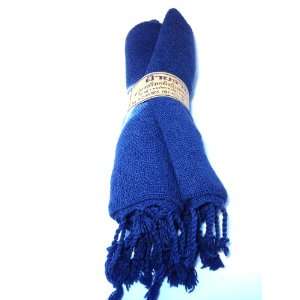   Scarf Hand Woven Scarves Wrap Dyed Blue  