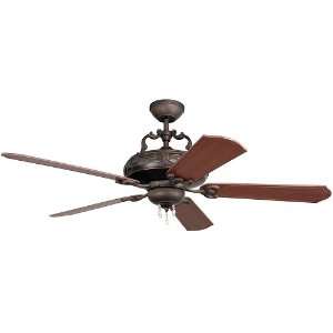 Florencia Collection 52 Aged Bronze Ceiling Fan with Eurasian Wood 