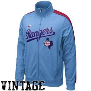 Nike Texas Rangers Light Blue Play At Third Cooperstown Full Zip Track 