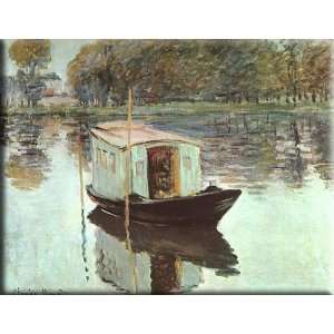  The Studio Boat 30x23 Streched Canvas Art by Monet, Claude 