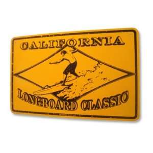  California Longboard Classic Aluminum Sign in Yellow 