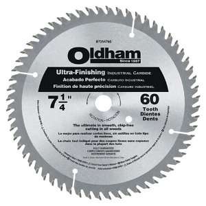 Oldham 7254760 All Purpose 7 1/4 Inch 60 Tooth ATB Finishing Saw Blade 