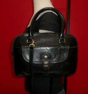 Vintage Etienne Aigner Black Leather Doctor Satchel Shoulder Purse Bag 