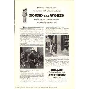   Dollar Steamship Lines Round the World Vintage Ad