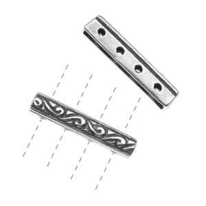   Silver Plated 4 Strand Spacer Bar 20mm (2) Arts, Crafts & Sewing
