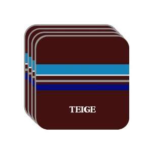 Personal Name Gift   TEIGE Set of 4 Mini Mousepad Coasters (blue 