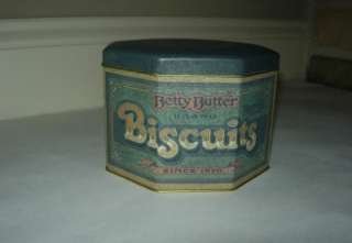 Vtg TIN CANISTER   BETTY BUTTER BISCUITS  