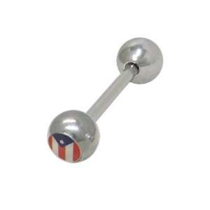  Puerto Rican Flag Surgical Steel Barbell Tongue Ring 