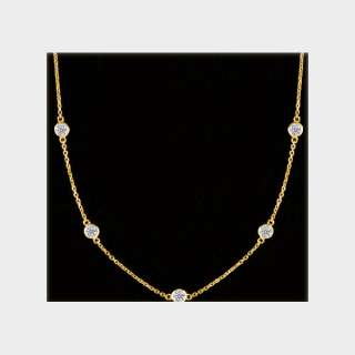 25 TCW 14k Round Cut Diamond Necklace F SI1  