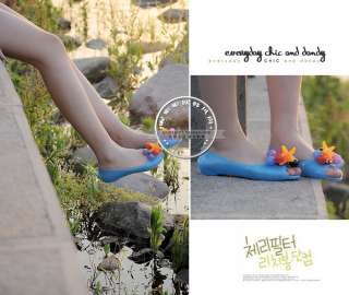Womens summer fruit jelly grapes starfish beach slippers sandals flat 