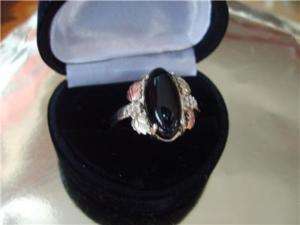 Black Hills Gold Oval 4ct Onyx 10K /Sterling /S Ring  