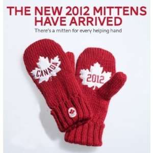  Canada Olympic 2012 RED MITTS Mittens HBC Adult L/XL Size 