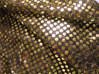 G05 Shiny Gold Sequin Black Fabric Material by Yard  