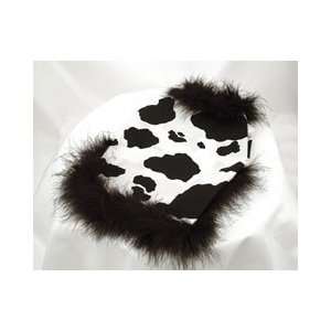  Classy Black Cow with Feathery Boa and Velcro Closure 