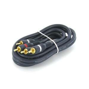  3 Python Gold Stereo Audio Cable 2 RCA to 2 RCA 