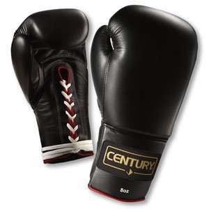    Century Gold Leather Lace Up Boxing Gloves