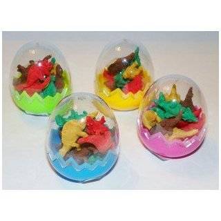 Set of 4 Eggs with Mini Dinosaur Erasers