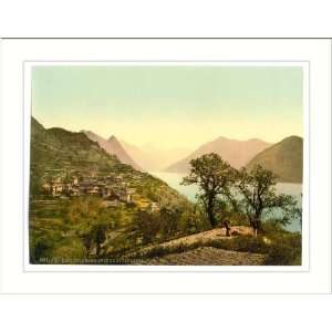 Lake of Lugano Porlezza in the background Tessin Switzerland, c. 1890s 