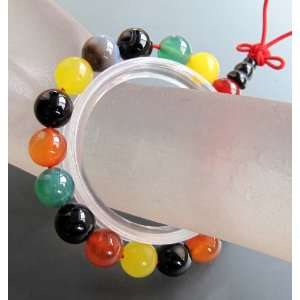  Colorful Agate Beads Tibet Buddhist Prayer Bracelet Mala 