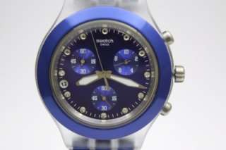 New Swatch Irony Chronograph Full Blooded Navy Watch Date SVCK4055AG 