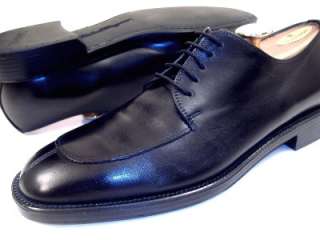   Ferragamo Mens Black Dress Shoes Blucher Derby Oxfords 8.5 D  