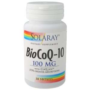  Solaray   Bio Co Q 10, 100 mg, 30 softgels Health 