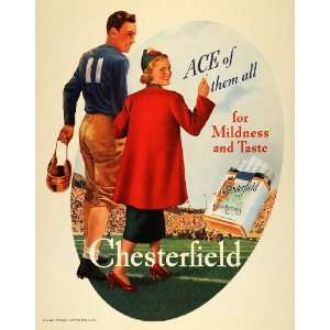   Ad Ace of Them All Football Chesterfield Cigarette   Original Print Ad