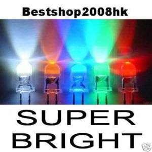 600 Pcs 5mm Red Blue Green Yellow White Amber LED  