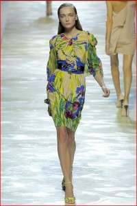 BLUMARINE Runway Floral Print Silk Jersey Dress 44 NWT  