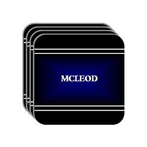 Personal Name Gift   MCLEOD Set of 4 Mini Mousepad Coasters (black 