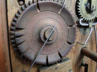 large antique boardman and wells wooden works mantel clock original 