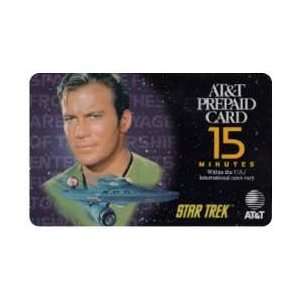   Phone Card 15m Star Trek Captain Kirk & Starship Enterprise SPECIMEN