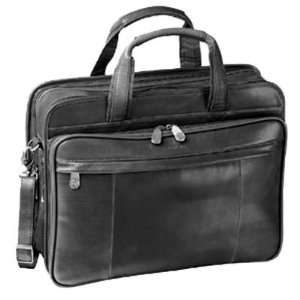  Mancini Black Italian Leather Briefcase Laptop 17 