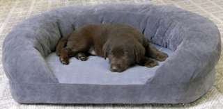   Washable Gray Velvet Orthopedic Bolster Sleeper Dog Cat Pet Bed Medium