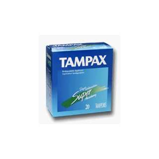 Tampax Tampons With Flushable Applicator, Super Absorbancy   20 each 