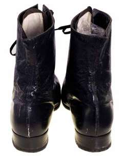 Victorian Lady Black Leather Lace Up Boots Modern 6.5N  