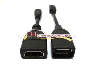   HDMI to HDMI /F Video & Micro USB to USB female OTG HOST CABLE  