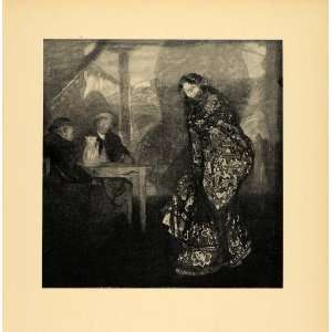  1908 Print Mdlle. Breval Dans Carmen Woman Men Drinking 