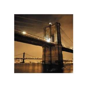  Brooklyn Bridge at Night   Poster (15.75x15.75)