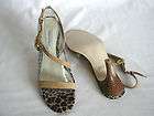 Daisy Fuentes Taboo Beige Animal Print Sandals Suede Strappy Womens 8 
