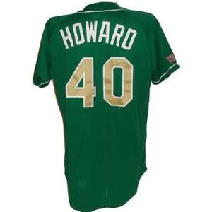  Howard 40 Notre Dame Baseball Green Game Used Jersey Size 
