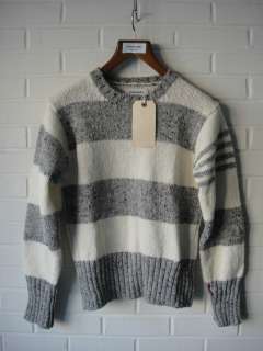 THOM BROWNE Striped Wool Crewneck Sweater Made in Ireland NWT  