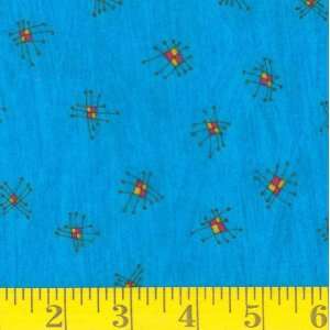  45 Wide Flannel Tick Tackz Turquoise Fabric By The Yard 
