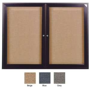 Enclosed Tackable Fabric Board (2 door) Frame Bronze Aluminum, Size 