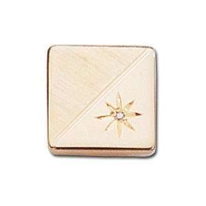    23K Gold Electroplated Tie Tack with Diamond Patio, Lawn & Garden