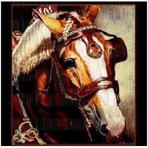  Belgian Draft Show Horse Tapestry Pillow 18 x 18 Sports 