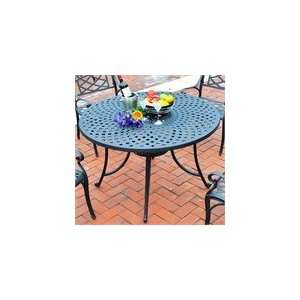   48 Cast Aluminum Dining Table in Charcoal Black 