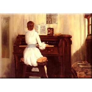  Mrs. Meigs at the Piano Organ 30x21 Streched Canvas Art by 