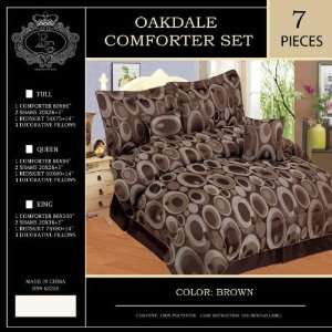  7pc Comforter Set   Oakdale Brown King Case Pack 4