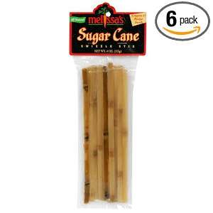 Melissas Sugar Cane Swizzle Sticks, 4 Ounce Bags (Pack of 6)  